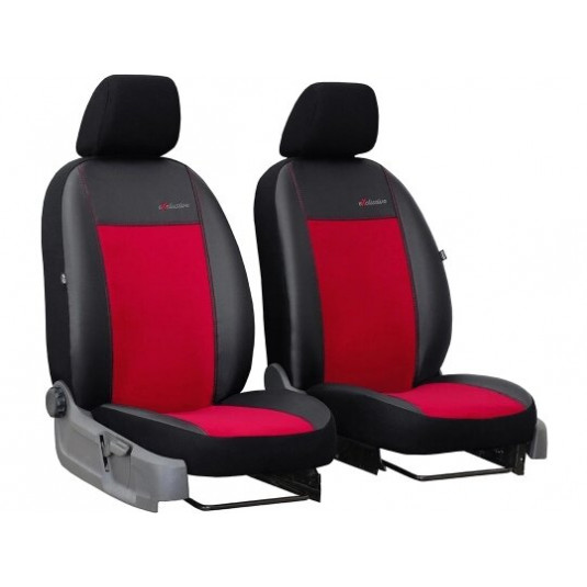 Poťahy pre CITROËN JUMPER 1+1 II (2006-2015) Exclusive Alcantara (Alcantara-koža) červená (vyp)