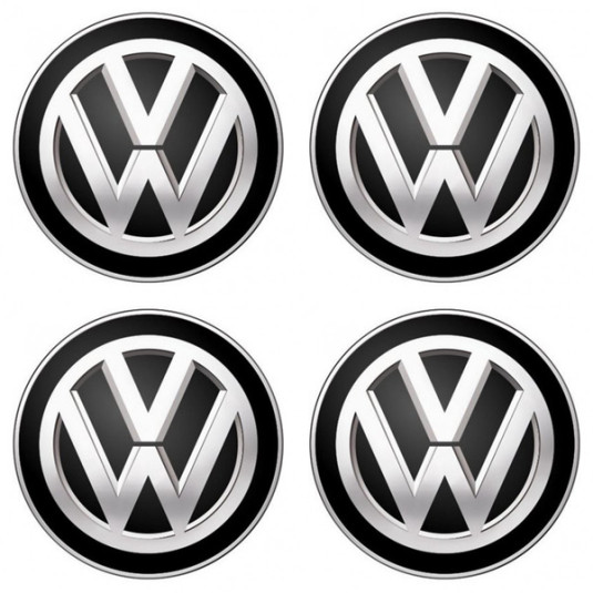 Самозалепващи се етикети 3D VOLKSWAGEN черни 4 броя