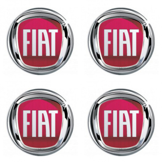 Смолни стикери 3D Fiat червено 4бр