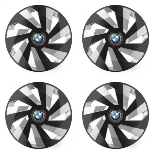 Капаци на джанти за BMW 14 Vector RC черни и сребристи