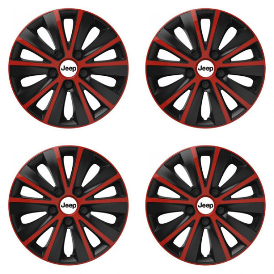 Капачки за джанти за Jeep 14 RAPIDE red and black