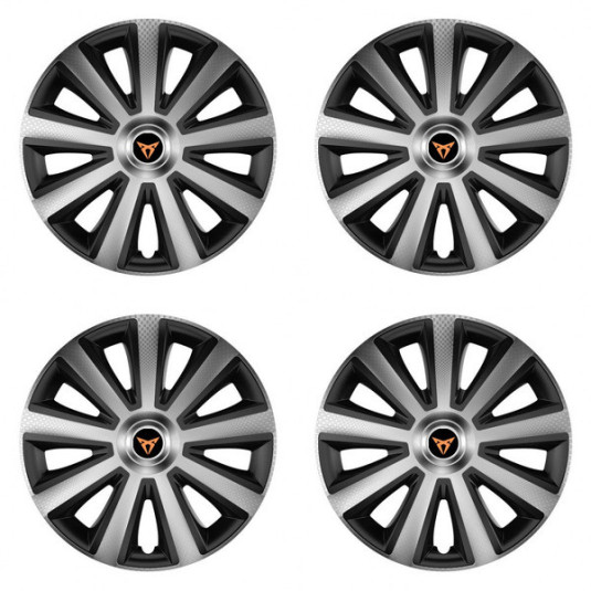 Капачки за Cupra 14 Aviator carbon silver&black