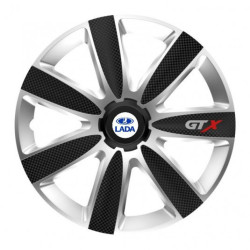 Капачки на гуми за Lada 14 GTX CARBON silver/black