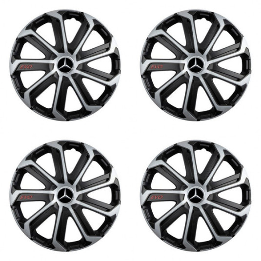 Капаци за колела Mercedes 14 Evo black&silver
