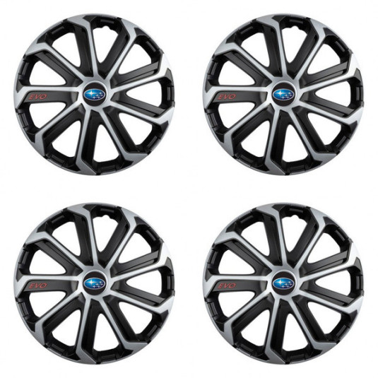 Капачки за колела за Subaru 15 Evo black&silver
