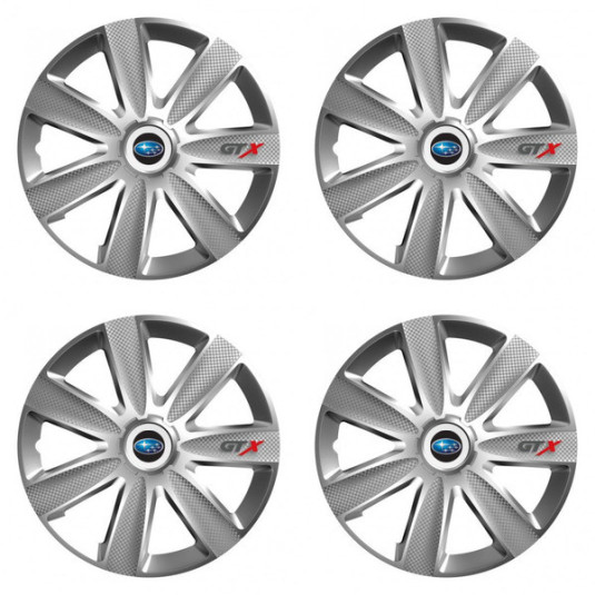 Капачки за Subaru 15 GTX CARBON сребърни