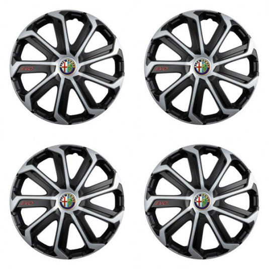 Капачки за джанти Alfa Romeo 15 Evo black&silver