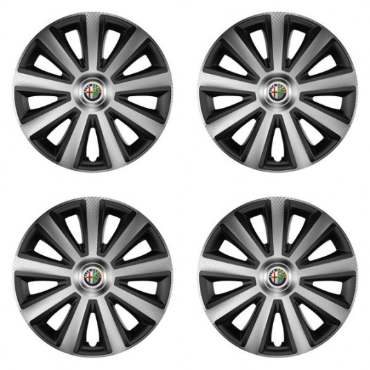 Капачки за Alfa Romeo 15 Aviator carbon silver&black