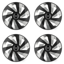 Капаци за Kia (по-старо лого) 14 Vector RC black and silver