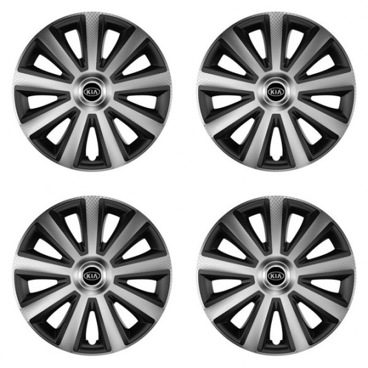 Колпаци за Kia (старо лого) 15 Aviator carbon silver&black