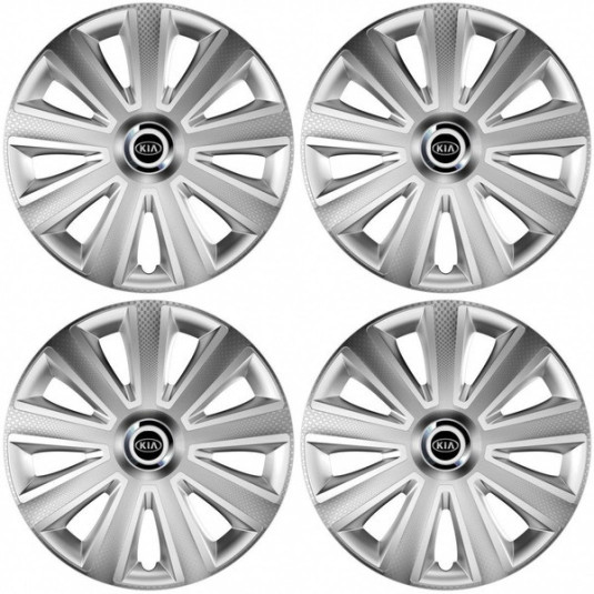 Капачки за Kia (старо лого) 15 Aviator carbon silver