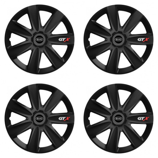 Капачки за Kia (по-старо лого) 15 GTX CARBON black