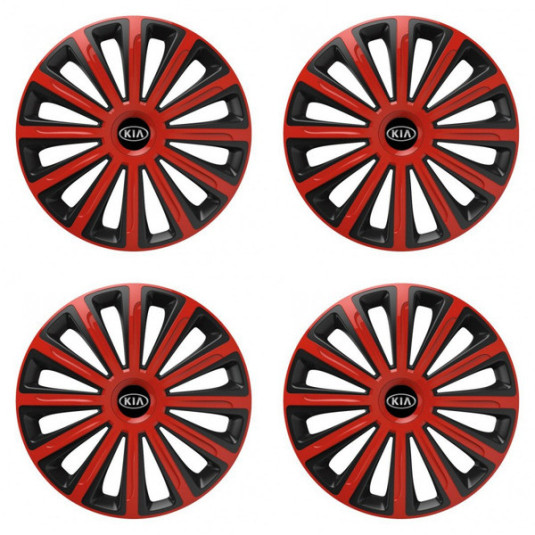 Централни капаци за Kia (по-старо лого) 16 TREND red and black