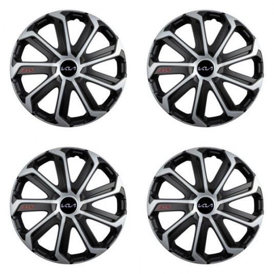 Капачки за Kia (ново лого) 14 Evo black&silver