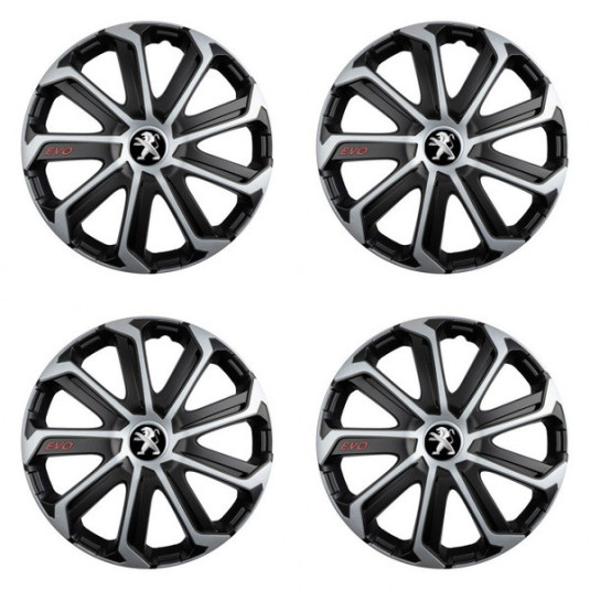 Капаци за Peugeot (старо лого) 14 Evo black&silver