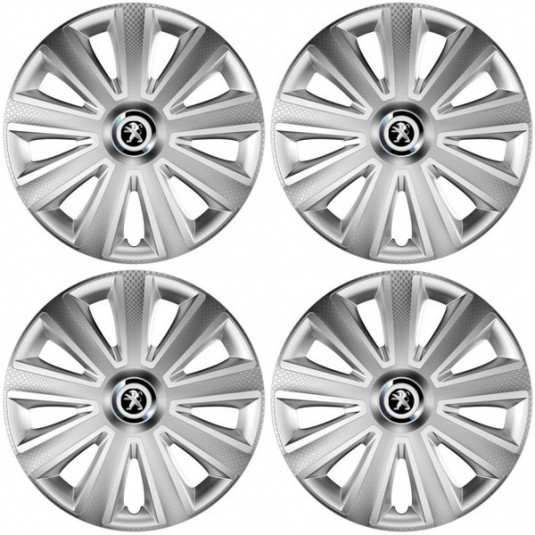 Капачки за Peugeot (старо лого) 14 Aviator carbon RC silver