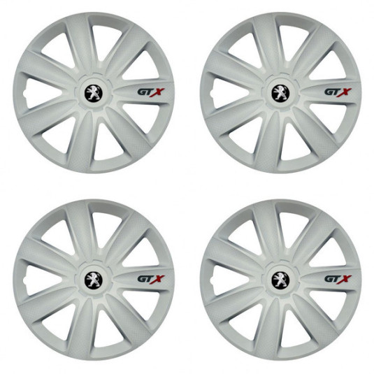Капаци за Peugeot (по-старо лого) 15 GTX carbon white