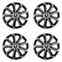Капачки за Peugeot (по-старо лого) 15 Evo black&silver