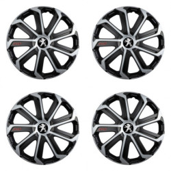 Капачки за Peugeot (по-старо лого) 15 Evo black&silver