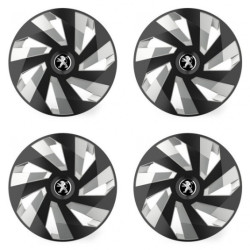 Капачки за Peugeot (старо лого) 15 Vector RC black and silver