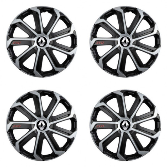 Капачки за Renault (старо лого) 15 Evo black&silver