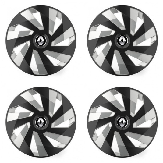 Тасове за Renault (по-старо лого) 15 Vector RC black and silver