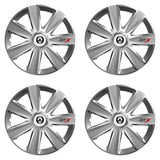 Емблеми за Renault (по-старо лого) 15 GTX CARBON silver