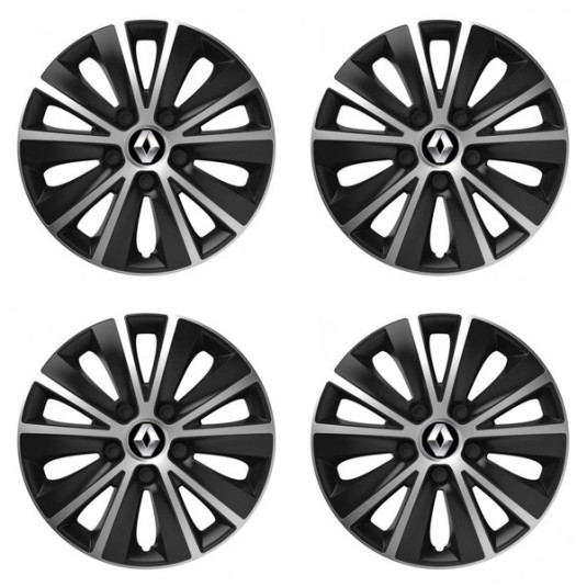 Капачки за Renault (старо лого) 15 RAPIDE silver and black