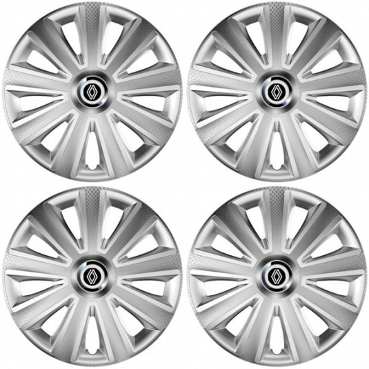 Капаци на колела за Renault (ново лого) 16 Aviator carbon RC 16 silver