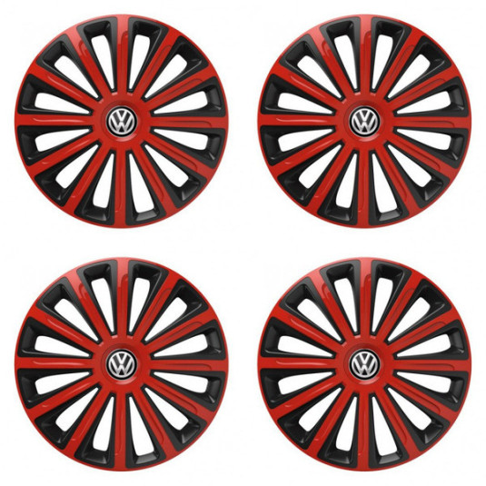 Капачки за VW (черни) 16 TREND red and black