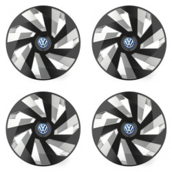 Капачки за VW (синьо) 14 Vector RC black and silver