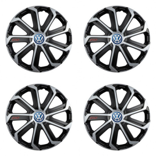 Капачки за VW (сини) 15 Evo black&silver
