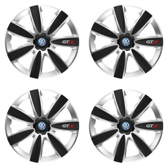 Капачки за VW (сини) 15 GTX CARBON silver/black