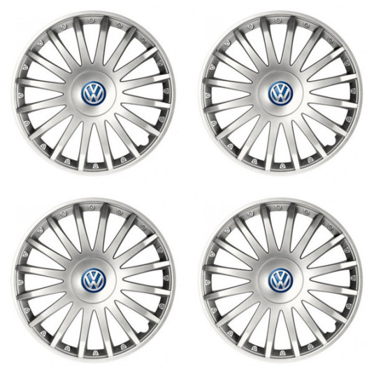 Капачки за VW (сини) 16 CRYSTAL silver
