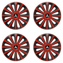 Капачки за Mitsubishi (сребристи) 15 TREND red and black