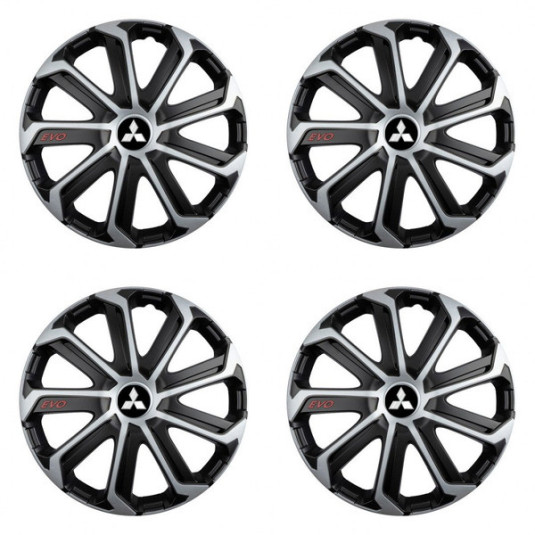 Тасове за Mitsubishi (сребристи) 16 Evo black&silver