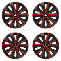 Капачки за Mitsubishi (сребристи) 16 RAPIDE red and black