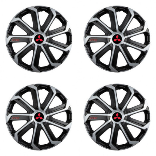 Капачки за Mitsubishi (червени) 14 Evo black&silver