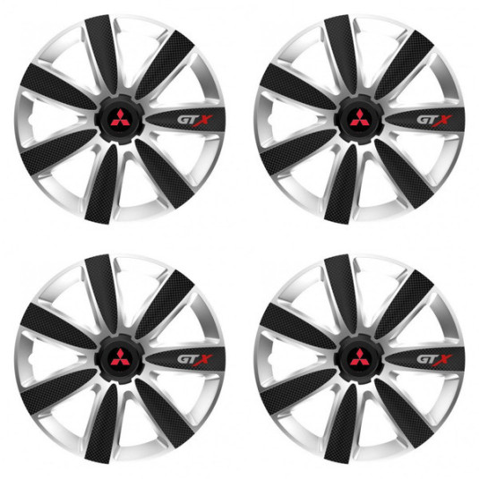 Капачки за Mitsubishi (червени) 14 GTX CARBON silver/black
