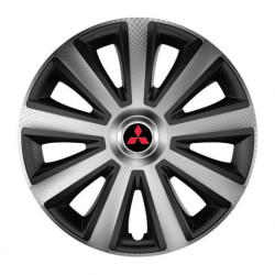 Капачки за джанти за Mitsubishi (червени) 15 Aviator carbon silver&black