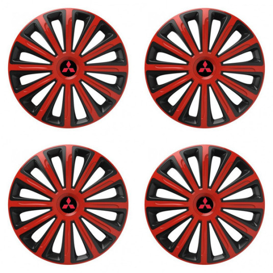 Капачки за Mitsubishi (червени) 15 TREND red and black