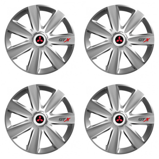 Капаци за Mitsubishi (червени) 16 GTX CARBON сребро