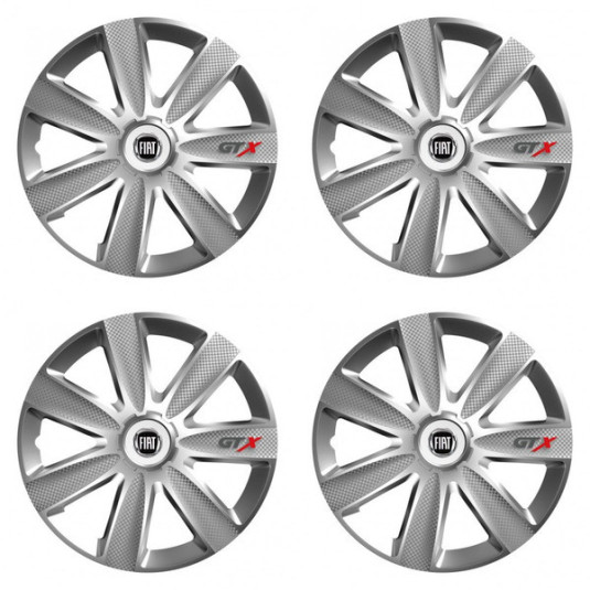 Тасове за Fiat (черни) 15 GTX CARBON silver