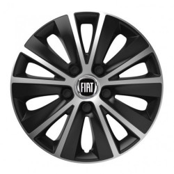 Капачки за Fiat (черно) 15 RAPIDE сребърно и черно