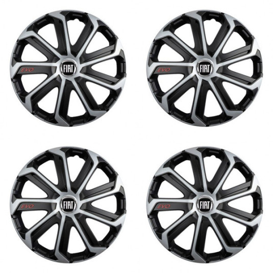 Капачки за Fiat (черен) 16 Evo black&silver