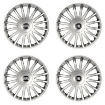 Капаци за Fiat (черен) 16 CRYSTAL silver