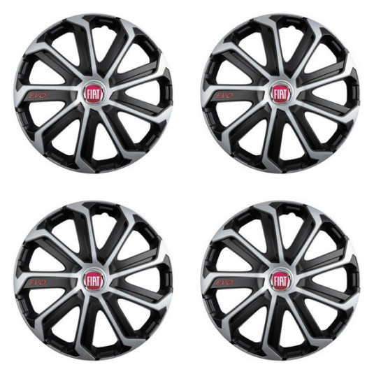 Капачки за Fiat (червени) 14 Evo black&silver