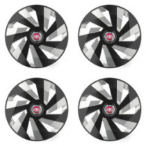 Колпаки для Fiat (красные) 14 Vector RC black and silver