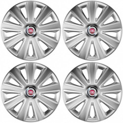Капачки на джантите за Fiat (червени) 15 Aviator carbon silver