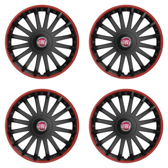 Капаци за Fiat (червени) 16 CRYSTAL RO black